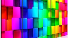Tablou - Colourful Cubes (5 Parts) Narrow 200x80 cm