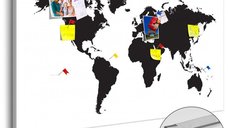 Tablou Cork World Map - Eleganța Alb-Negru de la Bimago, 120x80 cm