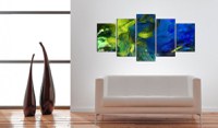 Tablou - Dance of Green Flames 100x50 cm - 2