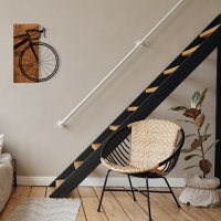 Tablou din lemn si metal Bisiklet Negru 45x58 cm - 2