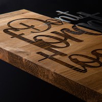 Tablou din lemn si metal Dont Negru 47x58 cm - 6