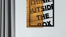 Tablou din lemn si metal Think Nuc 42x58 cm