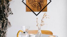 Tablou din lemn si metal Tree Nuc 54x54 cm