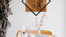 Tablou din lemn si metal Tree Nuc 54x54 cm