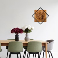 Tablou din lemn si metal Tree Nuc 54x54 cm - 4