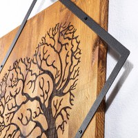Tablou din lemn si metal Tree Nuc 54x54 cm - 5