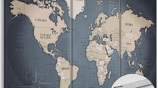 Tablou din plută - Anthracitic World [Cork Map] 90x60 cm
