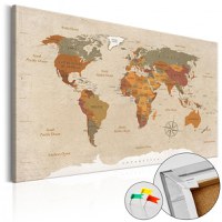 Tablou din plută - Beige Chic [Cork Map] 60x40 cm - 1