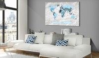 Tablou din plută - Blue Pilgrimages [Cork Map] 120x80 cm - 2