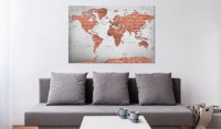 Tablou din plută - Brick World [Cork Map] 90x60 cm - 2