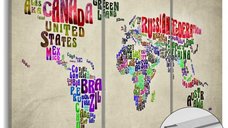 Tablou din plută - Colorful Countries [Cork Map] 60x40 cm