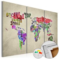 Tablou din plută - Colorful Countries [Cork Map] 60x40 cm - 1