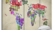 Tablou din plută - Colorful Countries [Cork Map] 60x40 cm