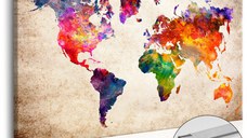 Tablou din plută - Colourful Universe [Cork Map] 90x60 cm