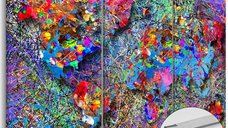 Tablou din plută - Colourful Whirl [Cork Map] 120x80 cm