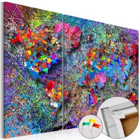 Tablou din plută - Colourful Whirl [Cork Map] 120x80 cm - 1