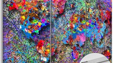 Tablou din plută - Colourful Whirl [Cork Map] 120x80 cm