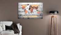 Tablou din plută - Direction World [Cork Map] 90x60 cm - 2