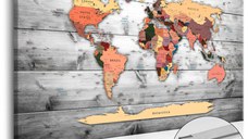 Tablou din plută - Direction World [Cork Map] 90x60 cm