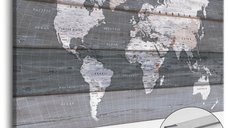 Tablou din plută - Grey Earth [Cork Map] 120x80 cm