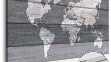 Tablou din plută - Grey Earth [Cork Map] 120x80 cm