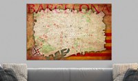 Tablou din plută - Map of Barcelona [Cork Map] 120x80 cm - 2
