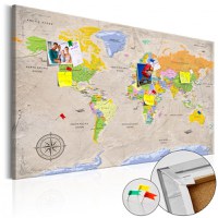 Tablou din plută - Maps: Vintage Style [Cork Map] 120x80 cm - 1