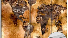 Tablou din plută - Shade of Gold [Cork Map] 120x80 cm