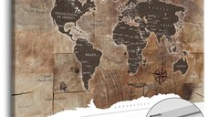 Tablou din plută - Wooden Mosaic [Cork Map] 60x40 cm