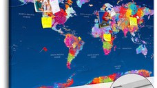 Tablou din plută - World Map: Artistic Fantasy 90x60 cm