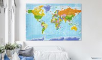 Tablou din plută - World Map: Countries Flags [Cork Map] 120x80 cm - 2