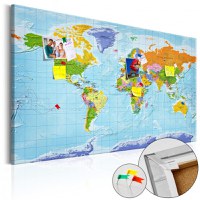 Tablou din plută - World Map: Countries Flags [Cork Map] 120x80 cm - 1