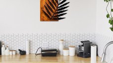 Tablou Leaf Nuc din Lemn si Metal 50x58 cm