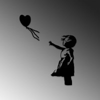 Tablou metalic Banksy Negru 105x85 cm - 5