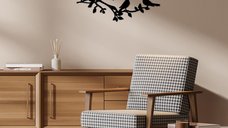 Tablou metalic Birds Negru 70x26 cm