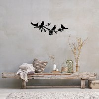 Tablou metalic Birds Negru 70x26 cm - 2