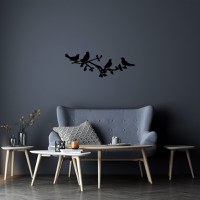 Tablou metalic Birds Negru 70x26 cm - 3