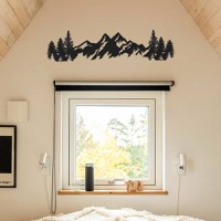 Tablou metalic Mountains Negru 17x69 cm - 1