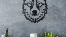 Tablou metalic Wolf Negru 38x50 cm