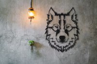 Tablou metalic Wolf Negru 38x50 cm - 2