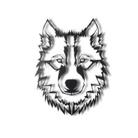 Tablou metalic Wolf Negru 38x50 cm - 7
