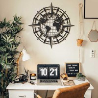 Tablou metalic World Negru 49x49 cm - 1