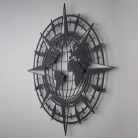 Tablou metalic World Negru 49x49 cm - 2