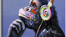 Tablou - Musical Monkey (1 Part) Wide 90x60 cm