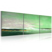 Tablou pictat manual - Sea-green coast 150x50 cm - 1