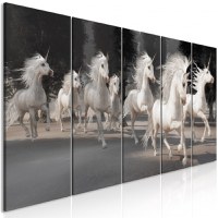 Tablou - Unicorns Run (5 Parts) Narrow 200x80 cm - 1