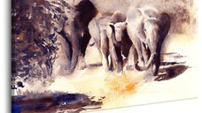 Tablou - Watercolour Elephants 120x80 cm