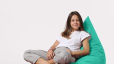 Taburet puf beanbag de gradina Pyramid Turcoaz