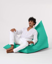 Taburet puf beanbag de gradina Pyramid Turcoaz - 10