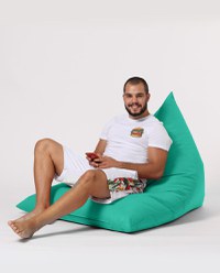Taburet puf beanbag de gradina Pyramid Turcoaz - 14
